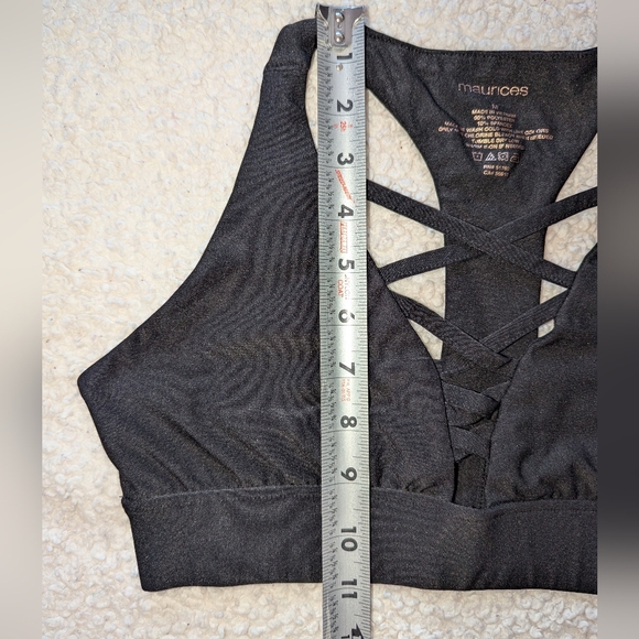 Maurices black bralette / sports bra - medium - racerback - criss cross plunge - Picture 8 of 8